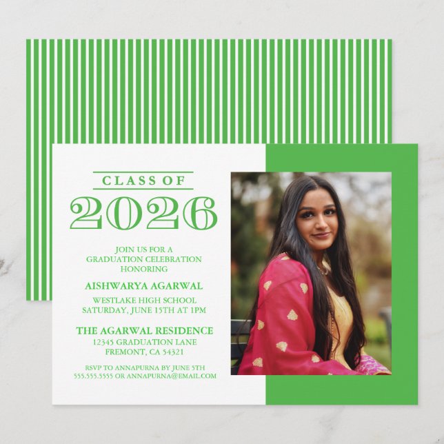 CLASSIC BOLD CLASS OF 2026 GRADUATION INVITATION (Front/Back)