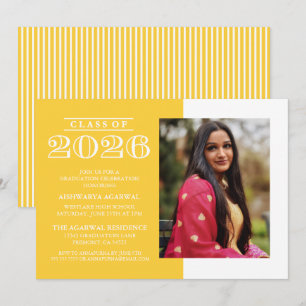 CLASSIC BOLD CLASS OF 2026 GRADUATION INVITATION