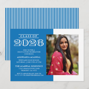CLASSIC BOLD CLASS OF 2026 GRADUATION INVITATION