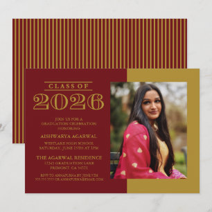CLASSIC BOLD CLASS OF 2026 GRADUATION INVITATION
