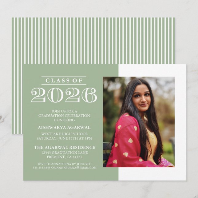 CLASSIC BOLD CLASS OF 2026 GRADUATION INVITATION (Front/Back)