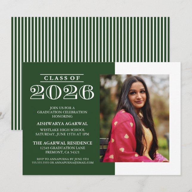 CLASSIC BOLD CLASS OF 2026 GRADUATION INVITATION (Front/Back)