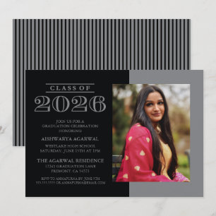 CLASSIC BOLD CLASS OF 2026 GRADUATION INVITATION
