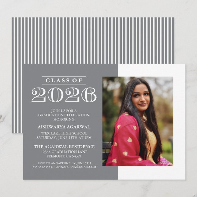 CLASSIC BOLD CLASS OF 2026 GRADUATION INVITATION (Front/Back)