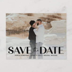 Classic Bold Editable Colour Save The Date Postcar Postcard