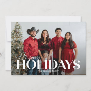 Classic Bold Happy Holidays Photo Card