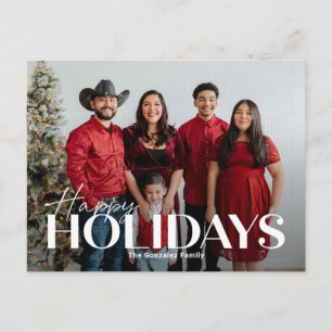 Classic Bold Happy Holidays Postcard