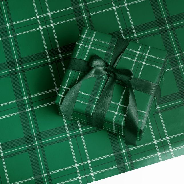 Classic bold holiday plaid green Christmas Wrapping Paper (Creator Uploaded)