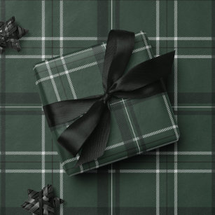 Classic bold holiday plaid hunter green wrapping paper