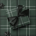 Classic bold holiday plaid hunter green wrapping paper<br><div class="desc">A bold modern take on a classic holiday plaid makes this wrapping paper perfect way for both traditional and unconventional gift givers. The hunter green background with the black and white checks is chic and stylish. Will look fantastic on all your gifts under the tree perfectly coordinated with your Christmas...</div>