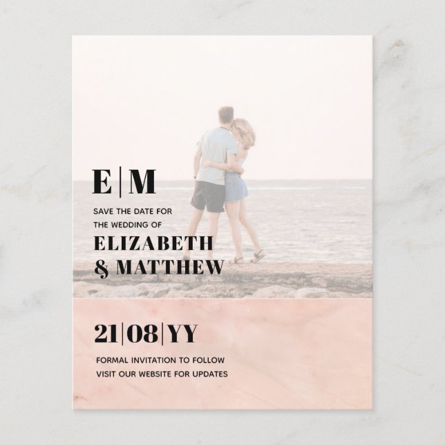 Classic BOLD PHOTO OVERLAY Save the Dates BUDGET Flyer (Front)