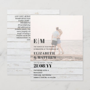 Classic BOLD PHOTO OVERLAY Wedding Invite BUDGET