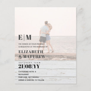 Classic BOLD PHOTO OVERLAY Wedding Invite BUDGET Flyer
