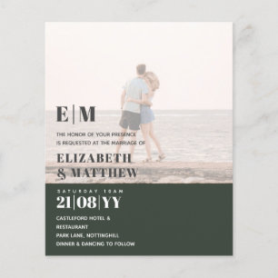 Classic BOLD PHOTO OVERLAY Wedding Invite BUDGET Flyer