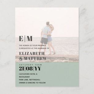 Classic BOLD PHOTO OVERLAY Wedding Invite BUDGET Flyer