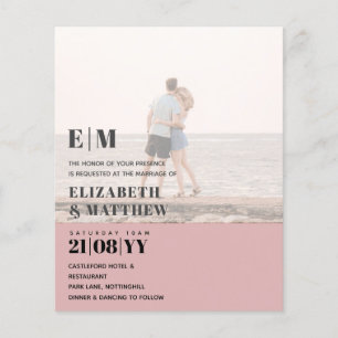 Classic BOLD PHOTO OVERLAY Wedding Invite BUDGET Flyer