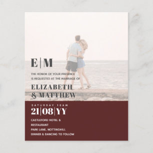 Classic BOLD PHOTO OVERLAY Wedding Invite BUDGET Flyer