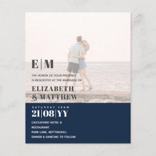 Classic BOLD PHOTO OVERLAY Wedding Invite BUDGET Flyer