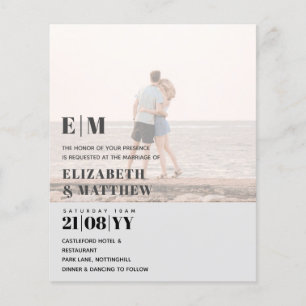 Classic BOLD PHOTO OVERLAY Wedding Invite BUDGET Flyer