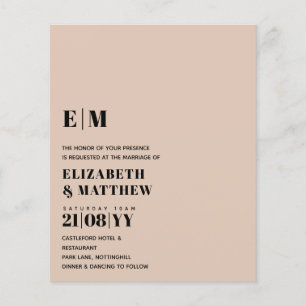 Classic BOLD Text Only Wedding Invitation Simple Flyer