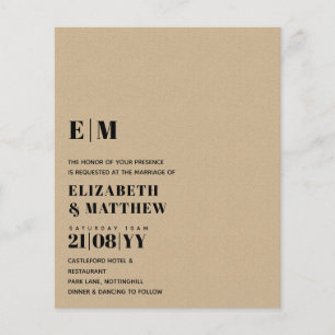Classic BOLD Text Only Wedding Invitation Simple Flyer