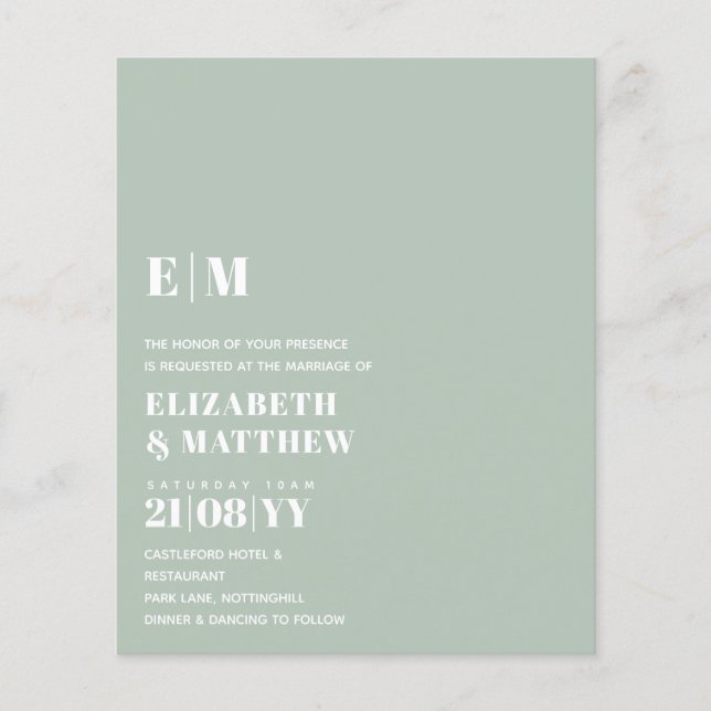 Classic BOLD Text Only Wedding Invitation Simple Flyer (Front)