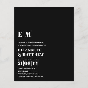Classic BOLD Text Only Wedding Invitation Simple Flyer