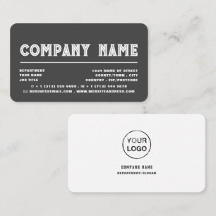 Classic Bold Typography - Logo - Gray & White Business Card