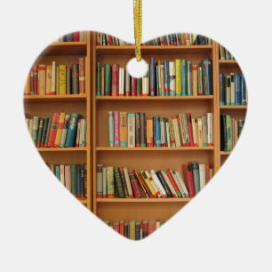 Classic book shelf pattern, bookcase,books,old ceramic tree decoration