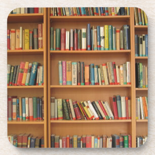 Classic book shelf pattern, bookcase,books,old coaster