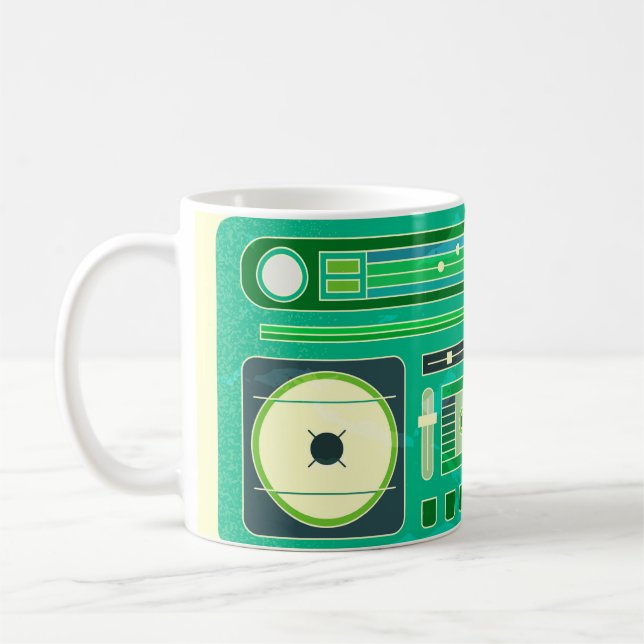 Classic Boom Box Vintage Image Coffee Mug (Left)
