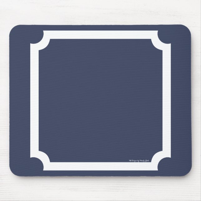 Classic Border Mousepad in Nautical Navy/White (Front)