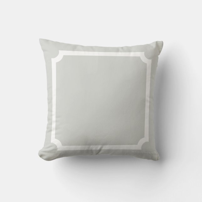 Classic Border Pillow in Weathered/White (Front)