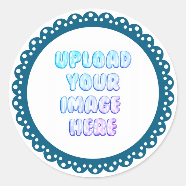 Classic Border Round Sticker with a Business Logo (Front)