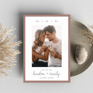 Classic Border Simple Elegant Vertical Photo Save The Date