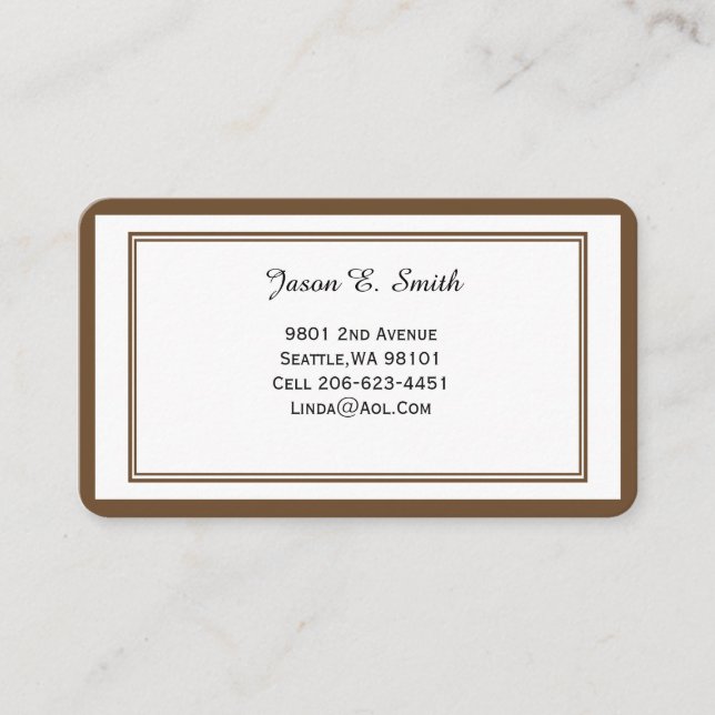 Classic Bordered Business Calling Card (Front)