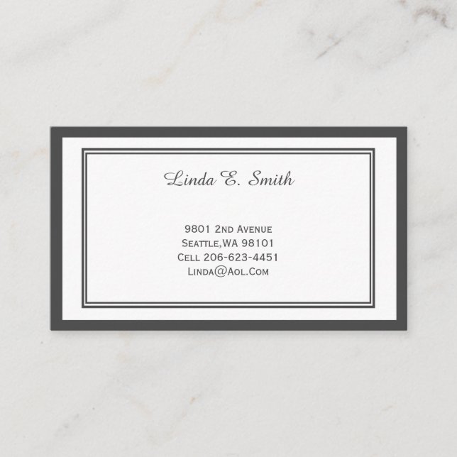 Classic Bordered Calling Card (Front)