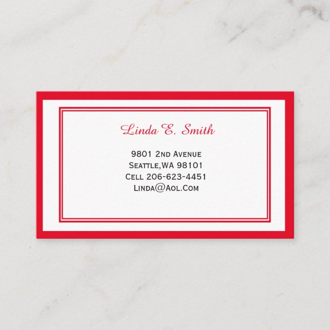 Classic Bordered Calling Card (Front)