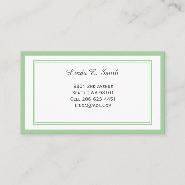 Classic Bordered Calling Card (Front)
