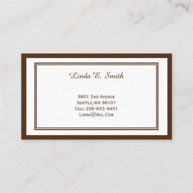 Classic Bordered Calling Card (Front)