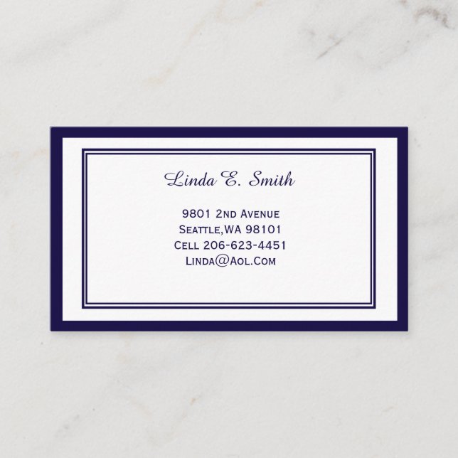 Classic Bordered Calling Card (Front)