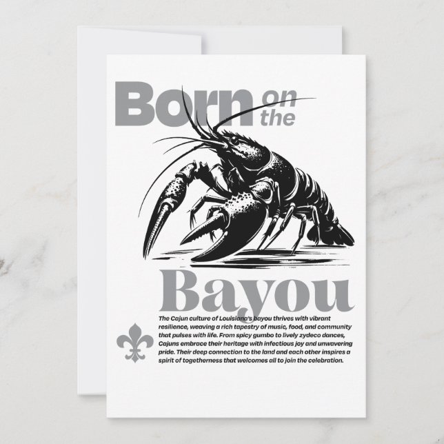 Classic Born on the Bayou Cajun Vibes Invitation (Front)