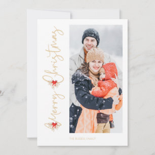 Classic Botanical Bouquet Merry Christmas Photo