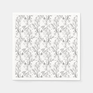 Classic Botanical Florals Wedding Napkin