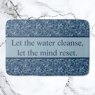 Classic Botanical Inspirational Quote Pattern Bath Mat