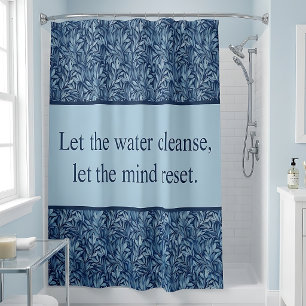 Classic Botanical Inspirational Quote Pattern Shower Curtain