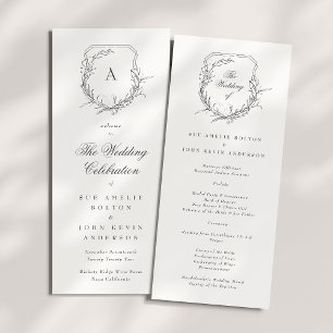 classic botanical monogrammed the wedding crest programme