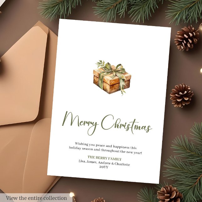 Classic Botanical Printable Christmas Greeting  Holiday Card (Classic Botanical Printable Christmas Greeting Card

)
