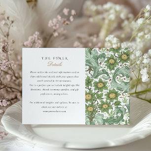 Classic Botanical Wedding Information Card
