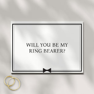 Classic Bowtie Minimalist Ring Bearer Proposal Card
